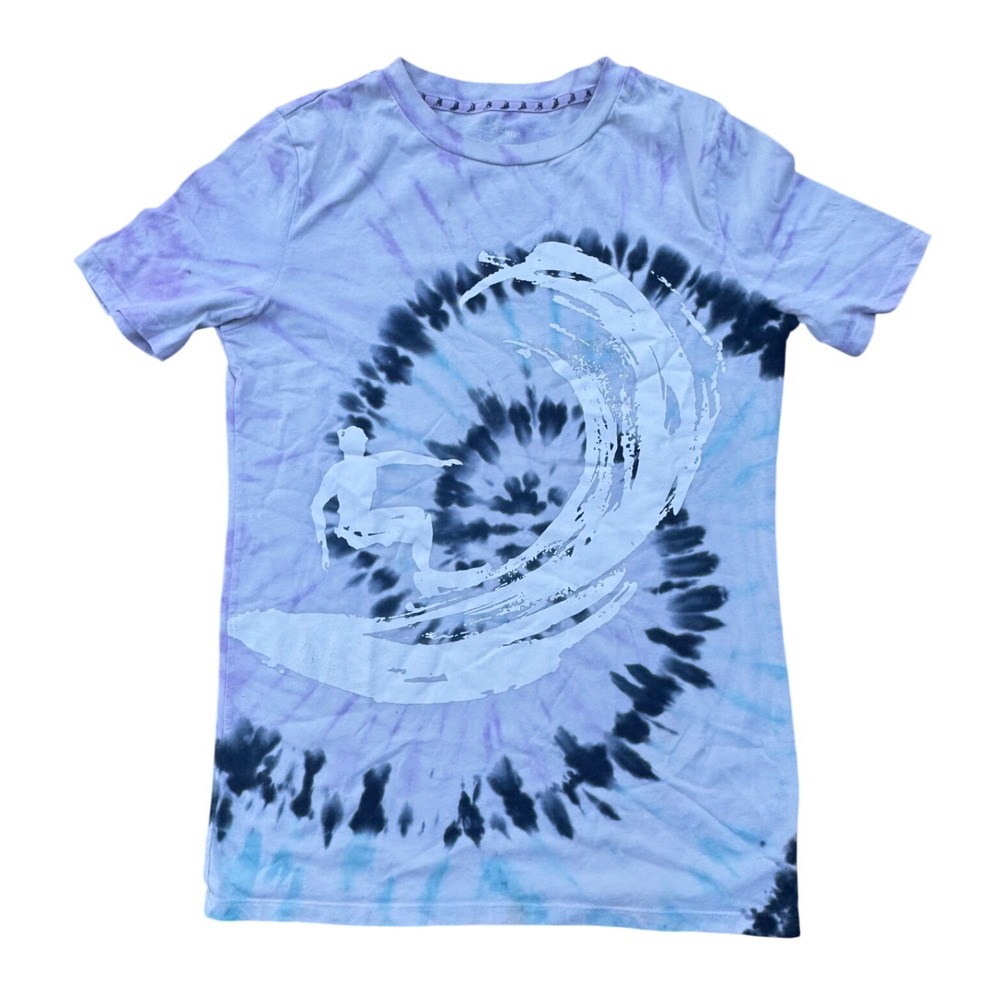 Art Class Surfer Graphic Tie Dye T-Shirt Purple Blue XL 16 Kids Womens XS